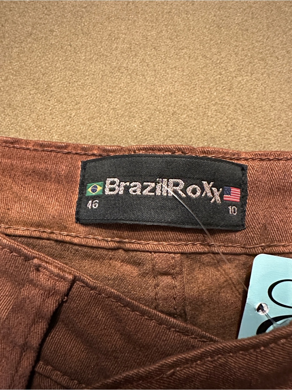 Brazil Roxx Women’s Rust-Brown Metallic Wash Jeans - Picture 2 of 13